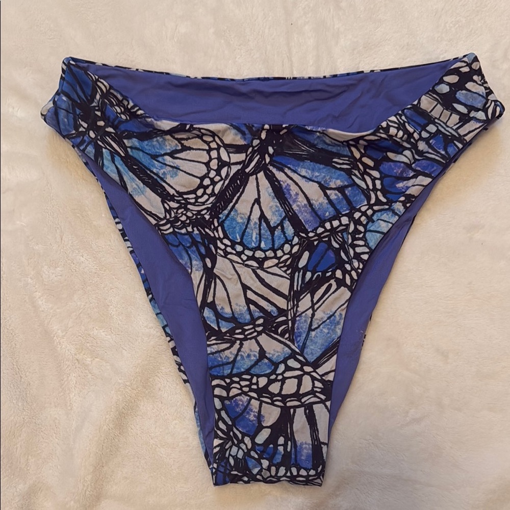 Toluca / vitality Blue Butterfly Print Women's Swim Bottom